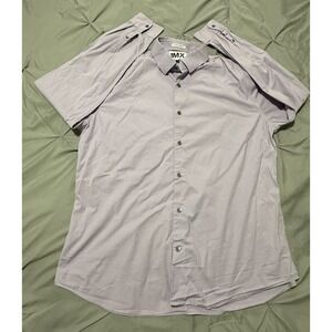 Vintage 1 M X Express Purple Long Sleeve Button Up Shirt Extra Slim Fit Size XL